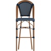 image:imageFlash Furniture Bordeaux Commercial Grade Bistro Bar Height Stool Stackable IndoorOutdoor Dining Stool 30 High BlackWhite and Natural FinishNavy  WhiteNatural Frame