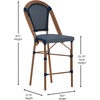 image:imageFlash Furniture Bordeaux Commercial Grade Bistro Counter Height Stool Stackable IndoorOutdoor Dining Stool 26 High Set of 2 BlackWhite amp Natural FinishNavy  WhiteNatural Frame