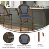 image:imageFlash Furniture Bordeaux Commercial Grade Bistro Counter Height Stool Stackable IndoorOutdoor Dining Stool 26 High Set of 2 BlackWhite amp Natural FinishNavy  WhiteNatural Frame