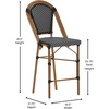 image:imageFlash Furniture Bordeaux Commercial Grade Bistro Counter Height Stool Stackable IndoorOutdoor Dining Stool 26 High Set of 2 BlackWhite amp Natural FinishBlack  WhiteNatural Frame