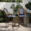image:imageFlash Furniture Bordeaux Commercial Grade Bistro Counter Height Stool Stackable IndoorOutdoor Dining Stool 26 High Set of 2 BlackWhite amp Natural FinishNavy  WhiteNatural Frame