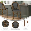 image:imageFlash Furniture Bordeaux Commercial Grade Bistro Counter Height Stool Stackable IndoorOutdoor Dining Stool 26 High Set of 2 BlackWhite amp Natural FinishBlack  WhiteNatural Frame