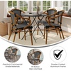 image:imageFlash Furniture Bordeaux IndoorOutdoor Commercial Bistro Stack Chair  Arms  BlackWhite PE Rattan Back and Seat  Natural Bamboo Print Metal Frame  4 PackBlack  WhiteNatural Frame