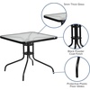 image:imageFlash Furniture Brazos 5 Piece Outdoor Patio Dining Set  4 Gray Flex Comfort Stack Chairs  315 Square Tempered Glass Patio TableBlack