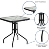 image:imageFlash Furniture Brazos 5 Piece Outdoor Patio Dining Set  4 Gray Flex Comfort Stack Chairs  315 Square Tempered Glass Patio TableBlack