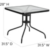 image:imageFlash Furniture Brazos 5 Piece Outdoor Patio Dining Set  4 Gray Flex Comfort Stack Chairs  315 Square Tempered Glass Patio TableBlack