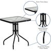 image:imageFlash Furniture Brazos 5 Piece Outdoor Patio Dining Set  4 Gray Flex Comfort Stack Chairs  315 Square Tempered Glass Patio TableBrown