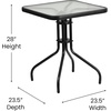 image:imageFlash Furniture Brazos 5 Piece Outdoor Patio Dining Set  4 Gray Flex Comfort Stack Chairs  315 Square Tempered Glass Patio TableBrown