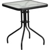image:imageFlash Furniture Brazos 5 Piece Outdoor Patio Dining Set  4 Gray Flex Comfort Stack Chairs  315 Square Tempered Glass Patio TableGrey