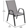 image:imageFlash Furniture Brazos Commercial Outdoor Dining Set 60 Tempered Glass Patio Table with Umbrella Hole 6 Stack Chairs with Flex Comfort Seats and Backs GrayBlackGrey