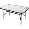 image:imageFlash Furniture Brazos Commercial Outdoor Dining Set 60 Tempered Glass Patio Table with Umbrella Hole 6 Stack Chairs with Flex Comfort Seats and Backs GrayBlackBrown