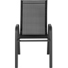 image:imageFlash Furniture Brazos Series Outdoor Stackable Patio Chairs with Flex Comfort Material Stacking Outdoor Modern Sling Patio Chairs Set of 5 BlackBlack