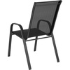 image:imageFlash Furniture Brazos Series Outdoor Stackable Patio Chairs with Flex Comfort Material Stacking Outdoor Modern Sling Patio Chairs Set of 5 BlackBlack