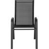 image:imageFlash Furniture Brazos Series Outdoor Stackable Patio Chairs with Flex Comfort Material Stacking Outdoor Modern Sling Patio Chairs Set of 5 BlackBlack