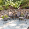 image:imageFlash Furniture Brazos Series Outdoor Stackable Patio Chairs with Flex Comfort Material Stacking Outdoor Modern Sling Patio Chairs Set of 5 BlackBrown