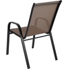 image:imageFlash Furniture Brazos Series Outdoor Stackable Patio Chairs with Flex Comfort Material Stacking Outdoor Modern Sling Patio Chairs Set of 5 BlackBrown