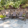 image:imageFlash Furniture Brazos Series Outdoor Stackable Patio Chairs with Flex Comfort Material Stacking Outdoor Modern Sling Patio Chairs Set of 5 BlackBrown