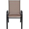 image:imageFlash Furniture Brazos Series Outdoor Stackable Patio Chairs with Flex Comfort Material Stacking Outdoor Modern Sling Patio Chairs Set of 5 BlackBrown