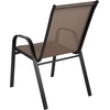 image:imageFlash Furniture Brazos Series Outdoor Stackable Patio Chairs with Flex Comfort Material Stacking Outdoor Modern Sling Patio Chairs Set of 5 BlackBrown
