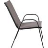 image:imageFlash Furniture Brazos Series Outdoor Stackable Patio Chairs with Flex Comfort Material Stacking Outdoor Modern Sling Patio Chairs Set of 5 BlackGrey