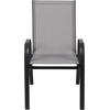 image:imageFlash Furniture Brazos Series Outdoor Stackable Patio Chairs with Flex Comfort Material Stacking Outdoor Modern Sling Patio Chairs Set of 5 BlackGrey