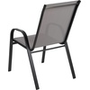 image:imageFlash Furniture Brazos Series Outdoor Stackable Patio Chairs with Flex Comfort Material Stacking Outdoor Modern Sling Patio Chairs Set of 5 BlackGrey