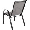 image:imageFlash Furniture Brazos Series Outdoor Stackable Patio Chairs with Flex Comfort Material Stacking Outdoor Modern Sling Patio Chairs Set of 5 BlackGrey