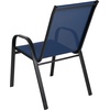 image:imageFlash Furniture Brazos Series Outdoor Stackable Patio Chairs with Flex Comfort Material Stacking Outdoor Modern Sling Patio Chairs Set of 5 BlackNavy