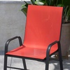 image:imageFlash Furniture Brazos Series Outdoor Stackable Patio Chairs with Flex Comfort Material Stacking Outdoor Modern Sling Patio Chairs Set of 5 BlackRed