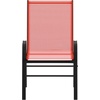 image:imageFlash Furniture Brazos Series Outdoor Stackable Patio Chairs with Flex Comfort Material Stacking Outdoor Modern Sling Patio Chairs Set of 5 BlackRed