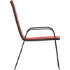 image:imageFlash Furniture Brazos Series Outdoor Stackable Patio Chairs with Flex Comfort Material Stacking Outdoor Modern Sling Patio Chairs Set of 5 BlackRed
