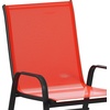 image:imageFlash Furniture Brazos Series Outdoor Stackable Patio Chairs with Flex Comfort Material Stacking Outdoor Modern Sling Patio Chairs Set of 5 BlackRed