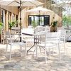 image:imageFlash Furniture Bridgeport Slat Back Patio Chair with Contoured Seat Commercial AllWeather Stacking Resin Chair UV Resistant IndoorOutdoor White Set of 2White