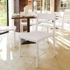 image:imageFlash Furniture Bridgeport Slat Back Patio Chair with Contoured Seat Commercial AllWeather Stacking Resin Chair UV Resistant IndoorOutdoor White Set of 2White