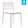 image:imageFlash Furniture Bridgeport Slat Back Patio Chair with Contoured Seat Commercial AllWeather Stacking Resin Chair UV Resistant IndoorOutdoor White Set of 2White