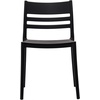 image:imageFlash Furniture Bridgeport Slat Back Patio Chair with Contoured Seat Commercial AllWeather Stacking Resin Chair UV Resistant IndoorOutdoor White Set of 2Black