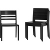 image:imageFlash Furniture Bridgeport Slat Back Patio Chair with Contoured Seat Commercial AllWeather Stacking Resin Chair UV Resistant IndoorOutdoor White Set of 2Black
