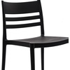 image:imageFlash Furniture Bridgeport Slat Back Patio Chair with Contoured Seat Commercial AllWeather Stacking Resin Chair UV Resistant IndoorOutdoor White Set of 2Black