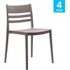 image:imageFlash Furniture Bridgeport Slat Back Patio Chair with Contoured Seat Commercial AllWeather Stacking Resin Chair UV Resistant IndoorOutdoor White Set of 2Grey