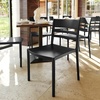 image:imageFlash Furniture Bridgeport Slat Back Patio Chair with Contoured Seat Commercial AllWeather Stacking Resin Chair UV Resistant IndoorOutdoor White Set of 2Black
