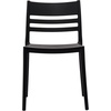 image:imageFlash Furniture Bridgeport Slat Back Patio Chair with Contoured Seat Commercial AllWeather Stacking Resin Chair UV Resistant IndoorOutdoor White Set of 2Black