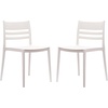 image:imageFlash Furniture Bridgeport Slat Back Patio Chair with Contoured Seat Commercial AllWeather Stacking Resin Chair UV Resistant IndoorOutdoor White Set of 2White