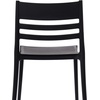 image:imageFlash Furniture Bridgeport Slat Back Patio Chair with Contoured Seat Commercial AllWeather Stacking Resin Chair UV Resistant IndoorOutdoor White Set of 2Black