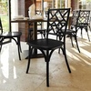 image:imageFlash Furniture Brooklyn Commercial Solid Wood Dining Chair Stackable Design Intricate Back Detail Mortise and Tenon 350 lbs Static Weight Capacity PecanBlack