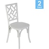 image:imageFlash Furniture Brooklyn Commercial Solid Wood Dining Chair Stackable Design Intricate Back Detail Mortise and Tenon 350 lbs Static Weight Capacity PecanWhite