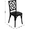 image:imageFlash Furniture Brooklyn Commercial Solid Wood Dining Chair Stackable Design Intricate Back Detail Mortise and Tenon 350 lbs Static Weight Capacity PecanBlack