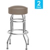 image:imageFlash Furniture Bruno 2 Pack Double Ring Chrome Barstool with Black SeatBeige