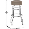 image:imageFlash Furniture Bruno 2 Pack Double Ring Chrome Barstool with Black SeatBeige