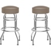 image:imageFlash Furniture Bruno 2 Pack Double Ring Chrome Barstool with Black SeatBeige
