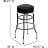 image:imageFlash Furniture Bruno 2 Pack Double Ring Chrome Barstool with Black SeatBlack